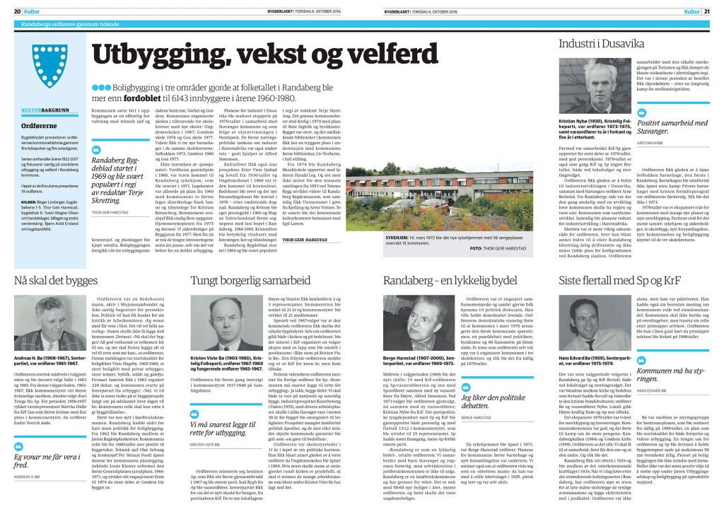ORDFØRERNE: Serien om de 19 ordførerne gikk i Bygdebladet i fire avisutgaver.
